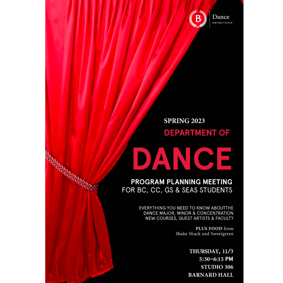 Spring 2023 Dance Program Planning Meeting Barnard College